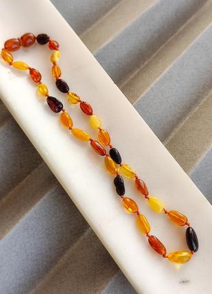 Намисто дитяче коротке з натурального бурштину. натуральний лікувальний бурштин чокер для дітей
