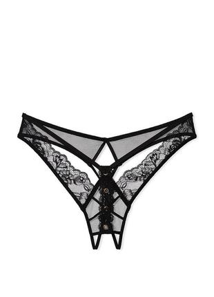 Открытые трусики тонг victoria's secret с кружевом4 фото