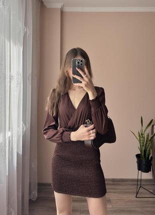 Ефектна шоколадка сукня shein7 фото