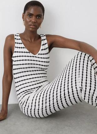 Пляжное длинное платье в полоску3 фото