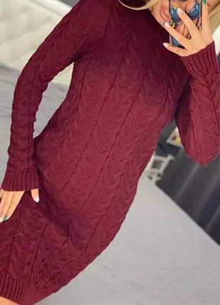 Теплое вязаное платье голди р хс