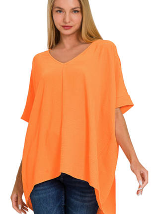Невесомый оранжевый топ- овер orange top oversize.