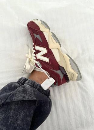 Кросівки new balance 9060 washed burgundy9 фото