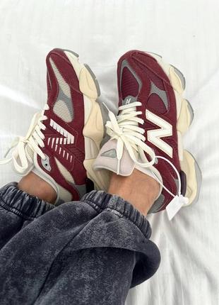 Кросівки new balance 9060 washed burgundy8 фото