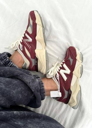 Кросівки new balance 9060 washed burgundy7 фото