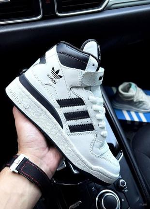 Женские кроссовки adidas forum 84 mid white & black