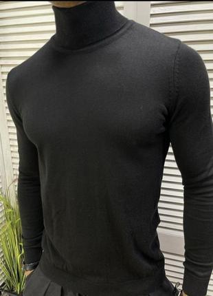Распродажа! гольф черный мужская водолазка