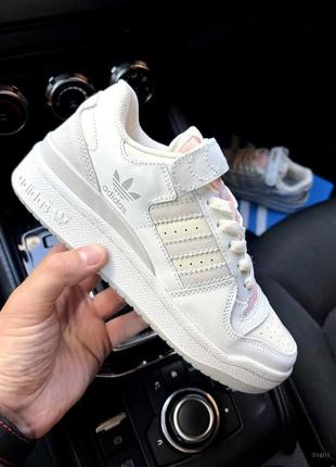 Жіночі кросівки adidas forum low white & yellow & rose