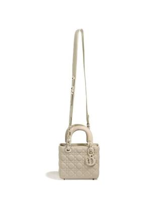 Christian dior small lady dior bag matte milk8 фото