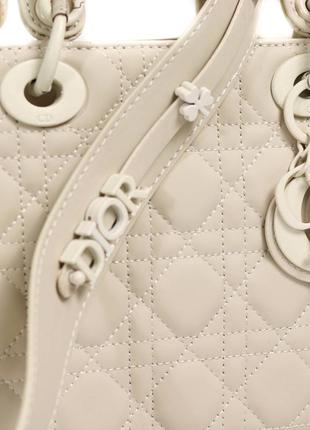 Christian dior small lady dior bag matte milk3 фото