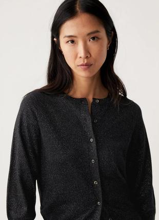 Новый шикарный люрексовый джемпер кардиган на пуговицах бренда marks & spencer