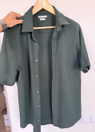 Текстурированная рубашка хаки