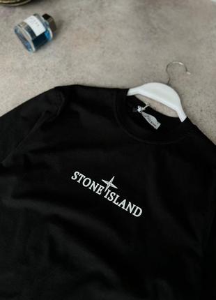 Чоловіча футболка stone island на весну у чорному кольорі premium якості, стильна та зручна футболка на кожен день7 фото