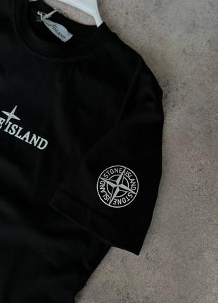 Чоловіча футболка stone island на весну у чорному кольорі premium якості, стильна та зручна футболка на кожен день6 фото