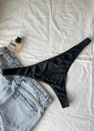 Раздельный черный купальник балконет с стрингами missguided2 фото