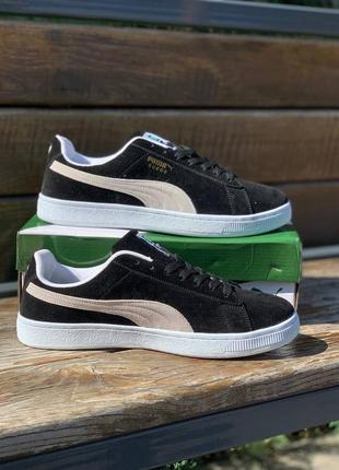 Нові кросівки puma suede чорні чоловічі кросовки пума суіди suide