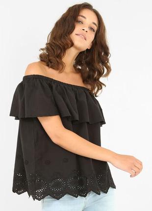 Блузка топ з вирізом кармен 💃 🌺+ size: 16 onesize.
