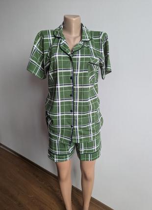 Знижка акція піжама нова л, ххл, хл сорочка шорти у клітинку