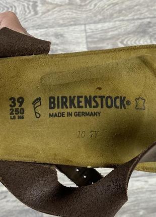 Birkenstock вьетнамки тапочки 39 размер кожаные коричневые оригинал2 фото