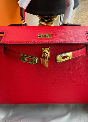 Красная сумка в стиле hermes kelly5 фото