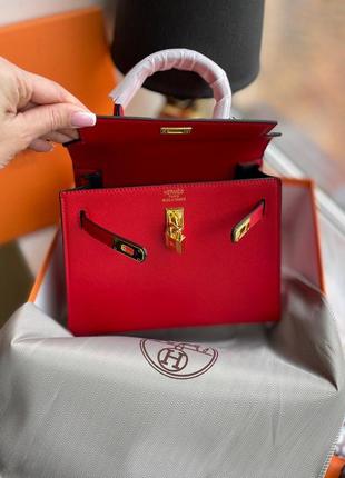 Красная сумка в стиле hermes kelly8 фото