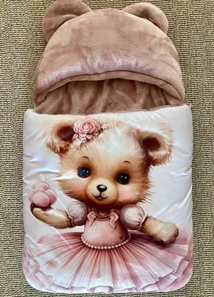 Конверт-спальник на зиму. тканина плащівка (водовідштовхувальна), махра велсофт, розмір від 0 до 3-4х місяців.