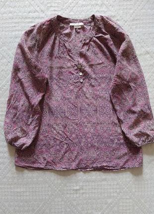 Блуза, шовкова , шовк 💯, от max studio, мелкие цветы, широкая