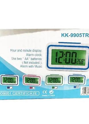 Часы будильник говорящие часы kenko  kk-9905 tr для плохо слышащих голубой7 фото