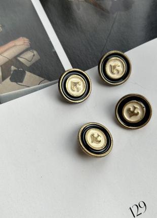 Вінтажні металеві ґудзики на ніжці 4 шт на піджак жакет курточку