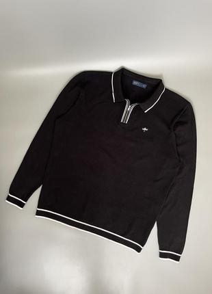 Стильна чорна кофта easy на замочку, 1/4 zip, змійка, лого, логотип, old money, олд мані, пуловер, джемпер, легкий, класичний, з коміром