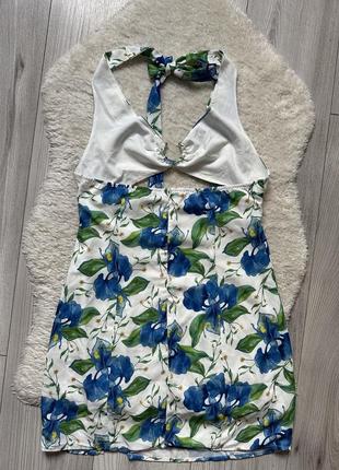 Плаття квітковий принт на шию з вирізом сукня5 фото