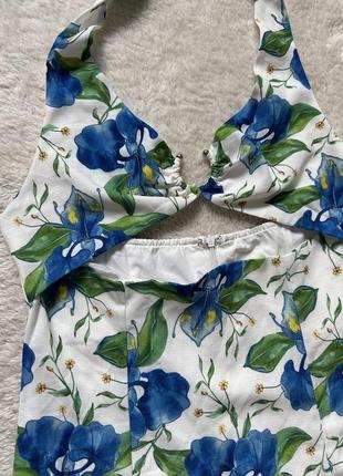Плаття квітковий принт на шию з вирізом сукня3 фото