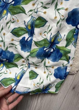 Плаття квітковий принт на шию з вирізом сукня4 фото