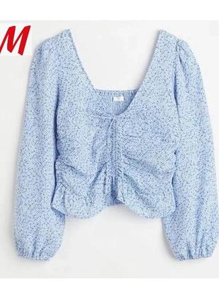 Красива блуза сорочка топ, блуза-кроп у квітковий принт h&m на м-l