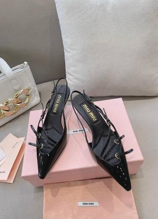 Кожаные туфли в стиле miu miu4 фото