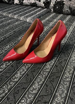 Туфли лаковые красные размер 392 фото