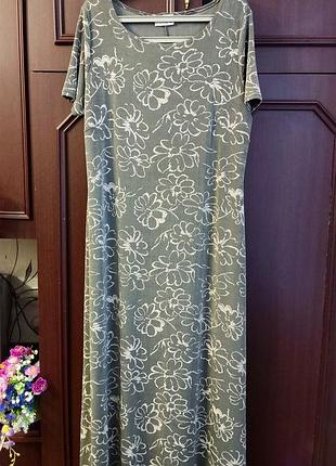 Сукня літня батал сіра , плаття 👗 супер батал, великий розмір, квітковий принт, квіти