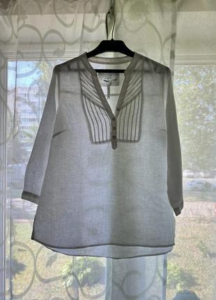 Жіноча лляна сорочка/накидка/туніка m&s m-l (46-48-50)10 фото