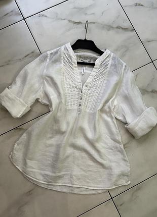 Женская льняная рубашка/накидка/туника m&s m-l (46-48-50)