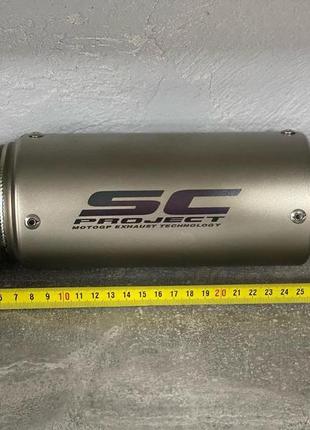 Вихлоп sc project, глушник на мотоцикл, прямоток sc, глушник на мото
