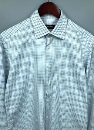 Canali mens whitestarered regular fit shirt мужская классическая рубашка3 фото