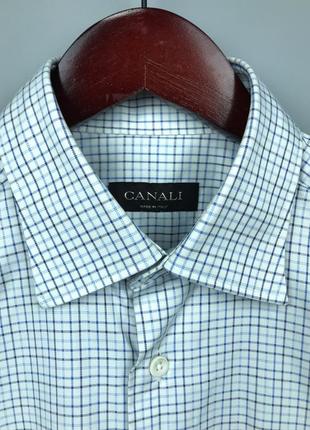 Canali mens whitestarered regular fit shirt мужская классическая рубашка5 фото