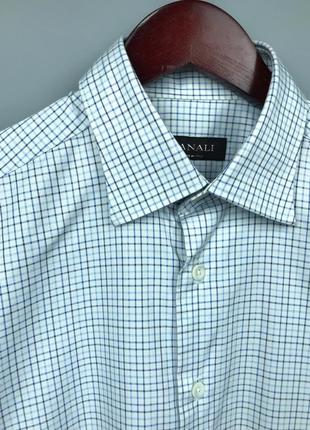 Canali mens whitestarered regular fit shirt мужская классическая рубашка6 фото