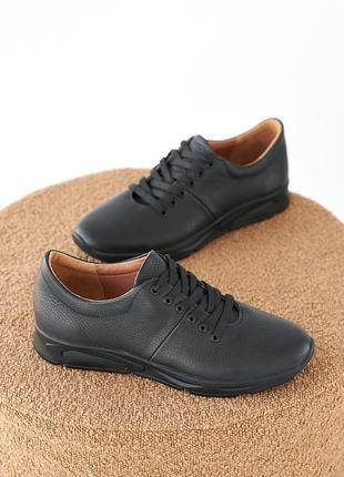 Базові чорні жіночі кросівки весняні-осінні,зручні,натуральна шкіра-жіноче взуття весна-осінь5 фото