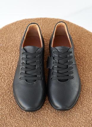 Базові чорні жіночі кросівки весняні-осінні,зручні,натуральна шкіра-жіноче взуття весна-осінь4 фото