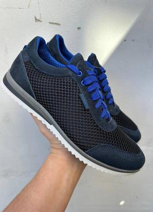 Чоловічі літні зручні кросівки чорні сині,текстильні,сітка,чоловіче спортивне взуття на літо