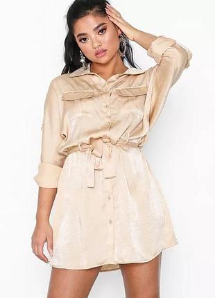 Платье платье рубашка от missguided сатин