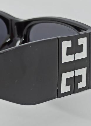 Очки в стиле givenchy женские солнцезащитные черные с белым логотипом