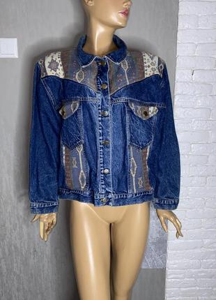 Винтажная джинсовая куртка оригинальная джинсовка винтаж authentic blue star, xxl