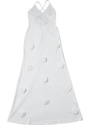 Платье вечернее,на пляж, фотосессию, пляжное,с цветами и открытой спинкой